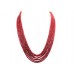 Red Ruby faceted treated Beads Stones NECKLACE 7 lines 482 Carats C 109